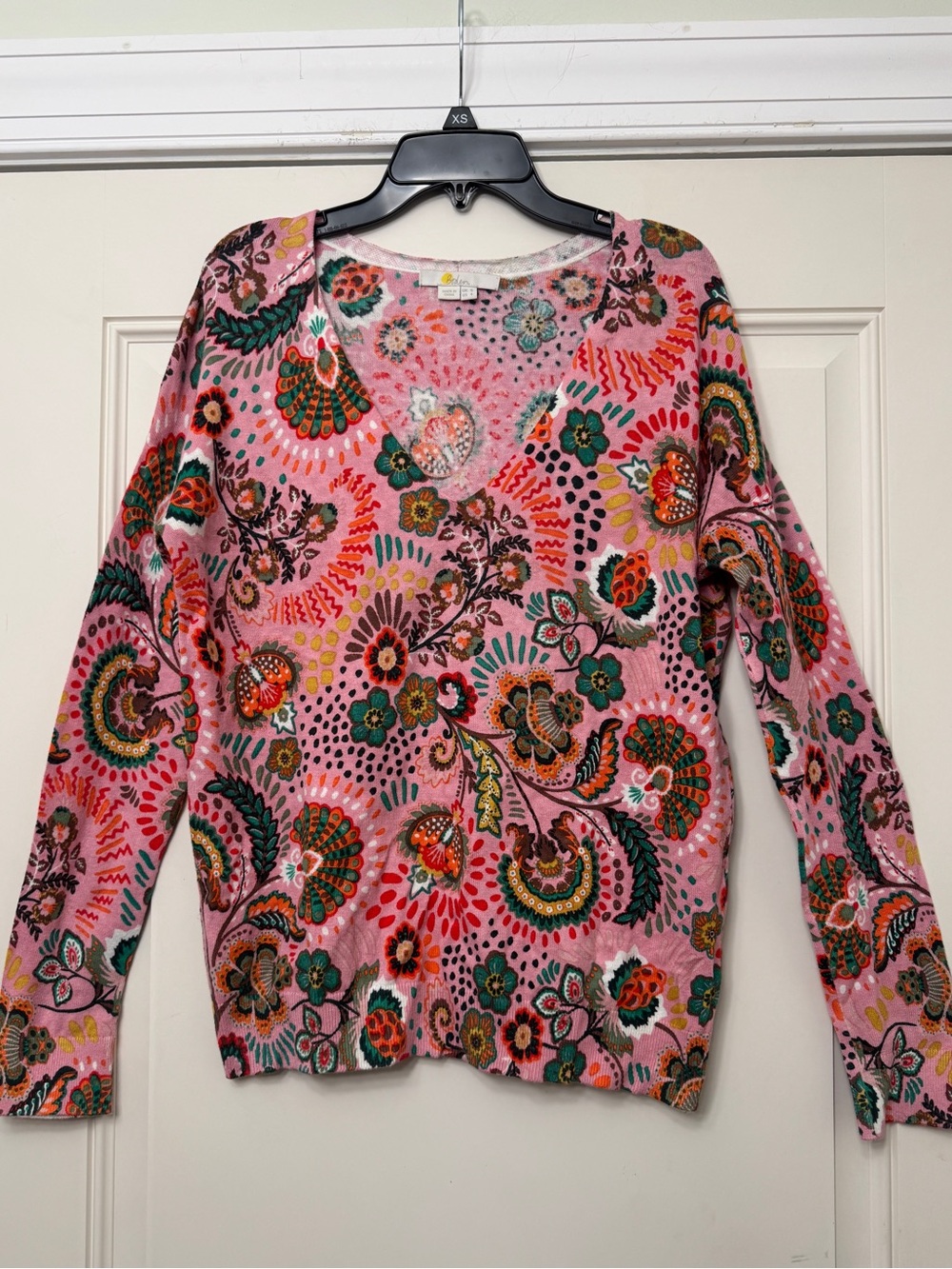 Boden Pink Floral Hippie Boho Sweater 4